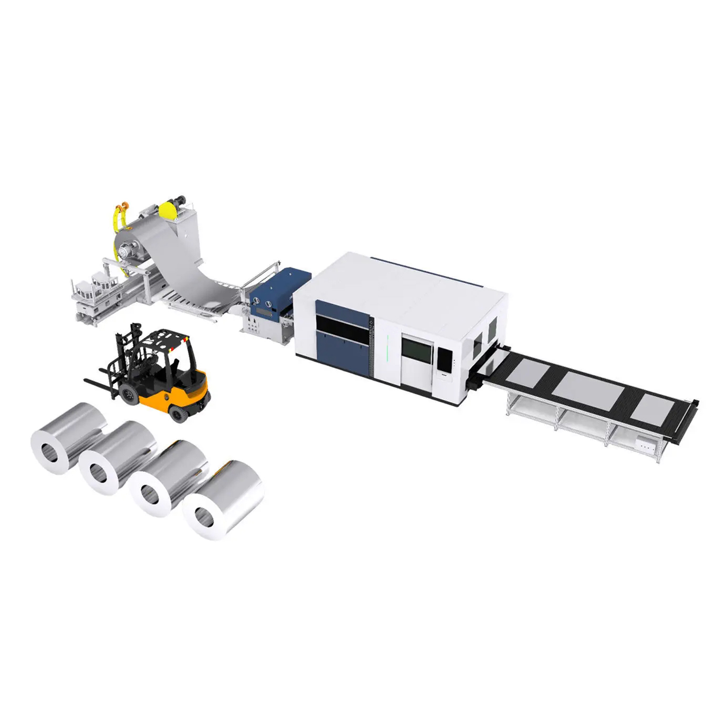 Full-automatic ADV SL Coil Fed Laser Cutting Machine with Uncoiler and Leveler